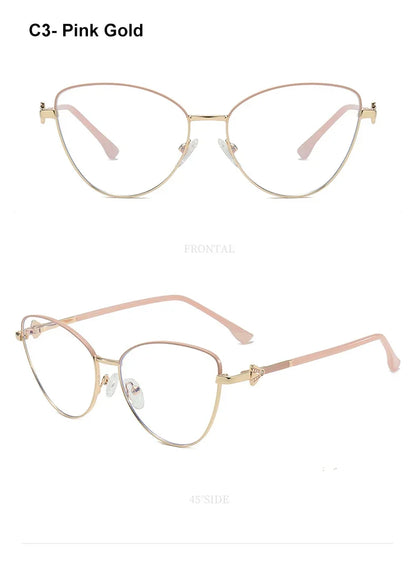 New Fashion Simple Cat's Eye Personalized Frame Design Women's Anti-Blue Light Reading Glasses Customizable Prescription