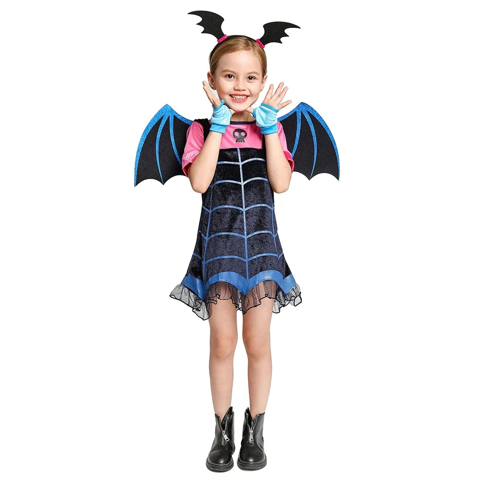 Vampirina Cosplay Dress Girl Kids Princess Clothes Charms Dress Up Christmas Halloween Costume Children Carnival Party