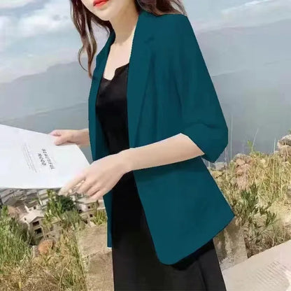 Linen Small Blazer For Women, Thin  Summer Suit, Korean Version, Sun Protection, Casual British Style, White And Black