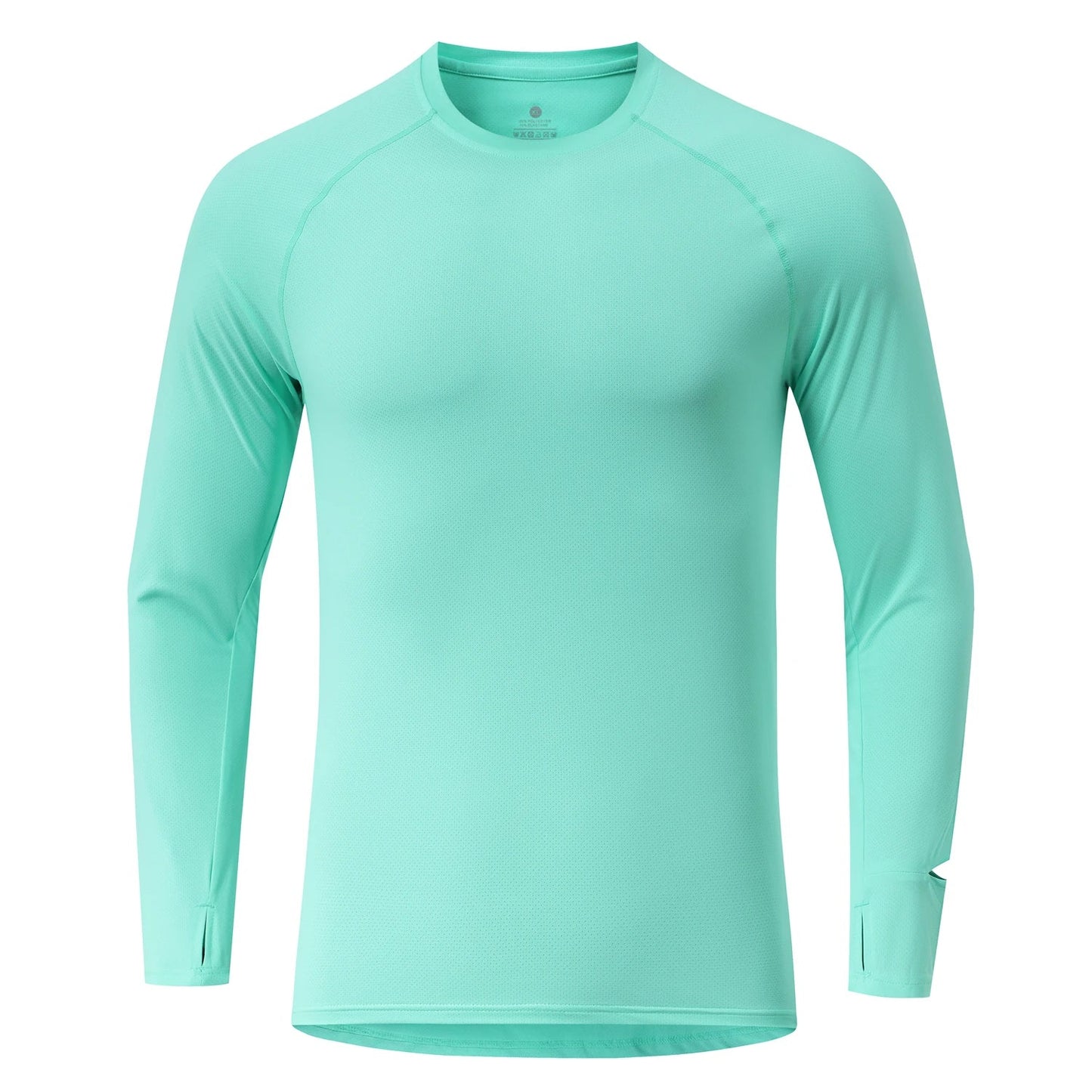 Mens Autumn Running T-Shirt Long Sleeve Anti-UV Workout Tops Shirts Training Shirt with Thumb Hole Anti-Static Cuff Quick Drying
