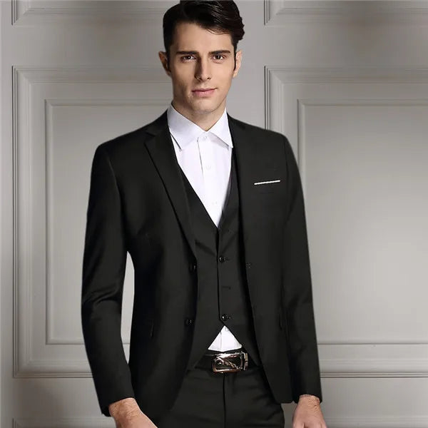 Blazers Pants Vest New Fashion Men Business Casual Suits / Male Solid Color Three Piece Sets Jacket Coat Trousers Waistcoat