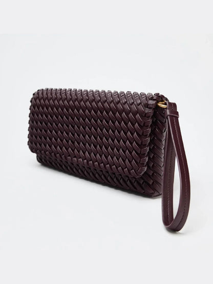 Luxury Woven Women's Bag Fashion PU Leather Shoulder Bags for Women Cover Flap Envelope Crossbody Bag Designer Bags Clutch Purse