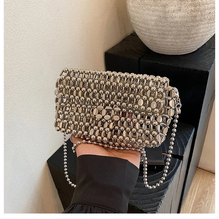 PU Sense of Luxury Solid Color Evening Bags Hollow Out Temperament 2025 Hot Sale Ladies Bags Versatile Fashion Shoulder Bags