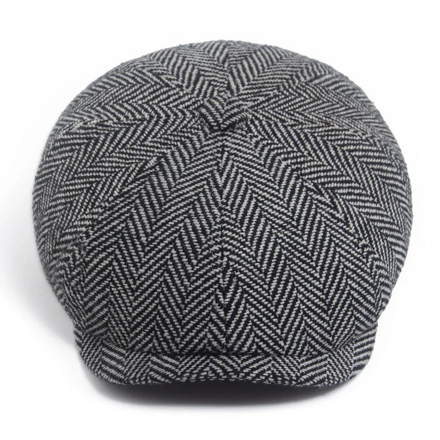 New Retro Herringbone Newsboy Cap For Men Autumn Winter Warm Beret Women Fashion Vintage Hat Hip Hop Female Flat Caps Berets