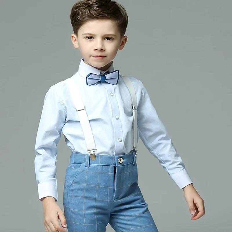 Child Photography Suit Children Teenager Costume Kids Vest Shirt Pants Bowtie 4PCS Formal Suit 2022 Boys Summer Wedding Suit