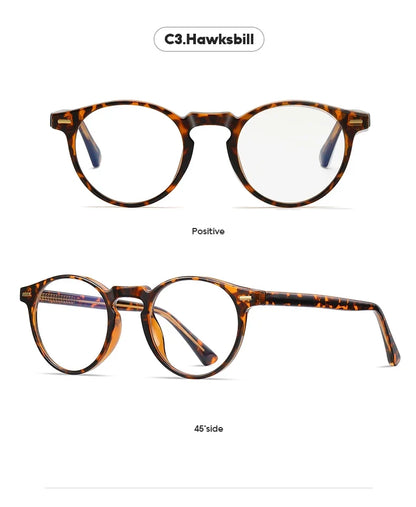 Round Blue Light Reading Glasses Women Eye Glasses Frame for Women Retro Plastic Titanium Anti-Blue Light Computer Eyewear