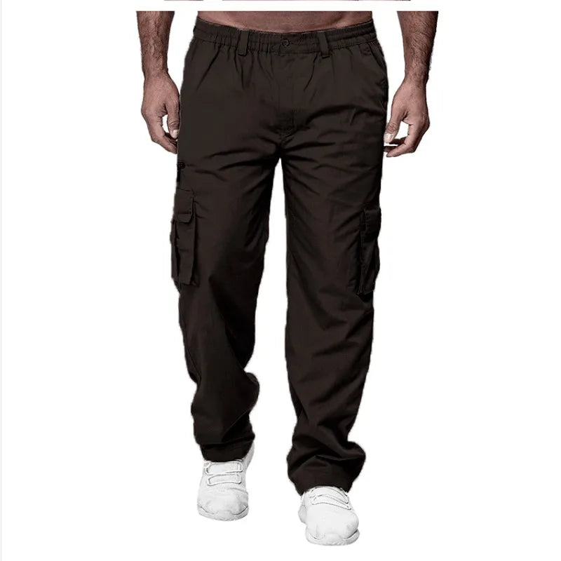 Men's Outdoor Work Elastic Casual Pants Flexible Multi Pocket Work Pants Men's Fashionable Versatile Casual Pants