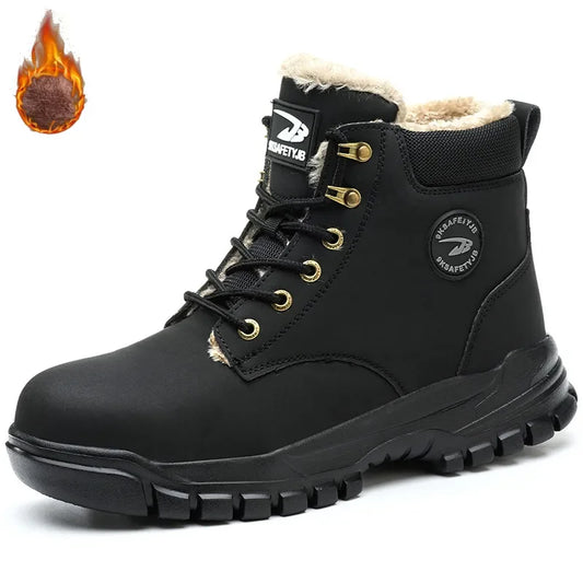 Latest 2024 Fashion Winter Warm Men Work Safety Boots Waterproof Indestructible Steel Toe Cap Shoes Sneakers Male Footwear