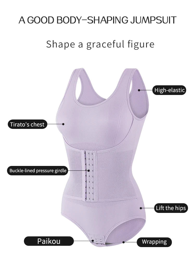 Bodysuit Shapewear Double Breasted Tummy Control Body Shaper Postpartum Slimming Woman Waist Trainer Flat Belly  Comfort Corset