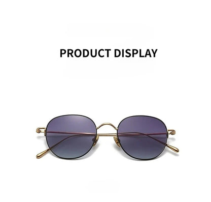 Pure Titanium Ultra Light  Round Women Sunglasses Fashion Outdoor Sports UV400 Men Sunglasses Can Be Paired Prescription Lenses