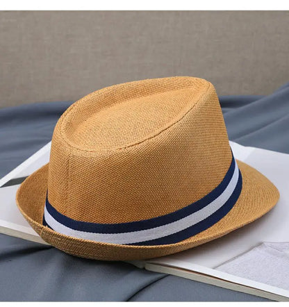 New Hat Men Summer Short Shading Fashion Jazz Gentleman Hat Middle-aged and Old Outdoor Leisure Joker Hat