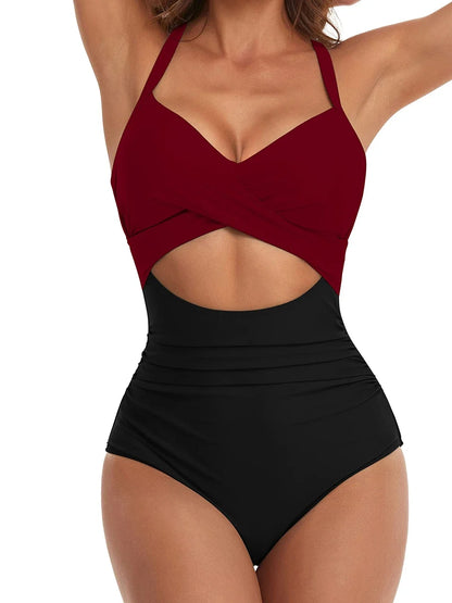 2026 Plain Ruched Swimsuit Women One Piece Solid Swimwear Female Beachwear Bathers Bathing Swimming Swim Bodysuit Summer