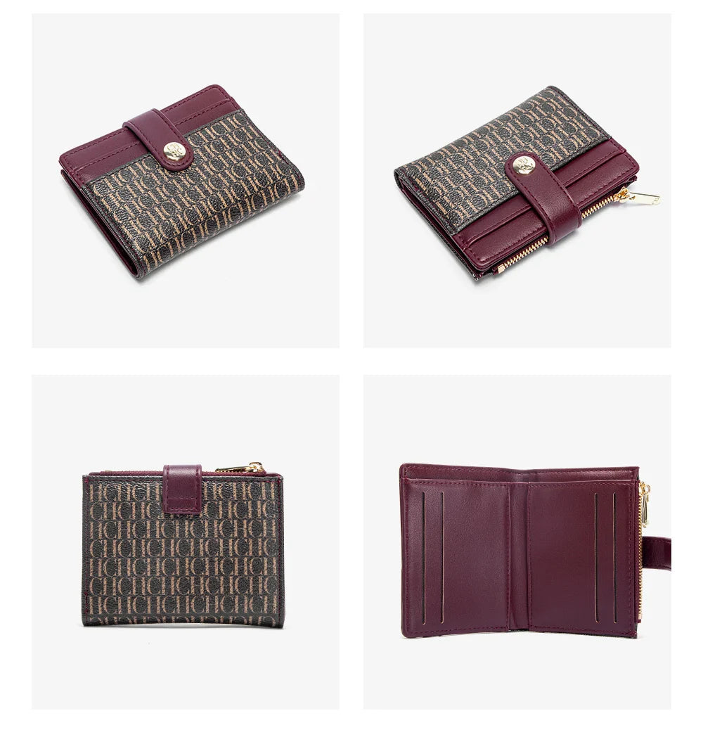 Women's Wallet Simple Wine Red Zero Wallet Credit Card Bag