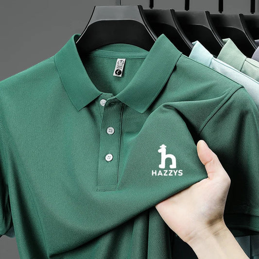New Men's High End Brand Lape Short Sleeved Polo Shirt Summer Fashion Letter Print T-Shirt Casual Business Office Men's Clothing