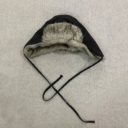 Y2K Star Patch Wool Like Lined Lei Feng Hat Unisex Black Autumn Winter Warm Ear Protection Trapper Hat for Outdoor Activities