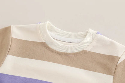 New Spring Autumn Baby Clothes Suit Children Boys Striped T-Shirt Overalls 2Pcs/Sets Infant Girls Clothing Set Kids Tracksuits