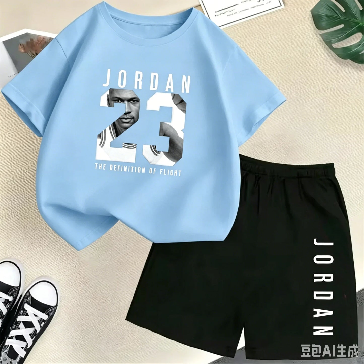 Summer Short Sleeve Children's T-shirt Set Sports Fashion Boys Girls Shorts 2pcs Set Casual Brand Print Graphics Kid Set Outfits