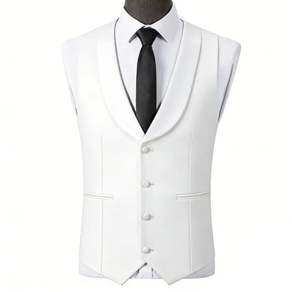 Men Vest Black Single Button With Lapel Solid Waistcoat For Wedding Banquet Business Work Office Casual Daily Men Suit Vest