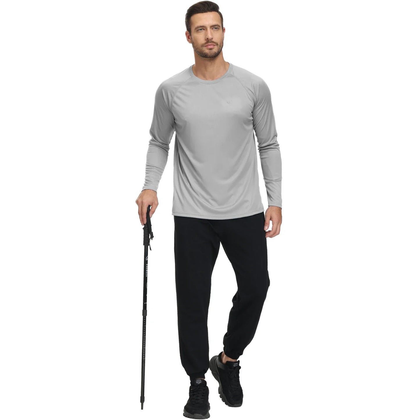 Men UPF 50+ Long Sleeve T-Shirt, Rash Guard Breathable Tops, Pullover Shirt for Sport Fishing Hiking Running Beach Surfing