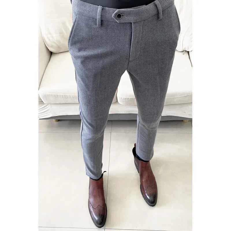 2025 Autumn Winter New Casual Woolen Suit Pants High Quality Slim Fit Dress Pants Men's Formal Business Office Social Trousers