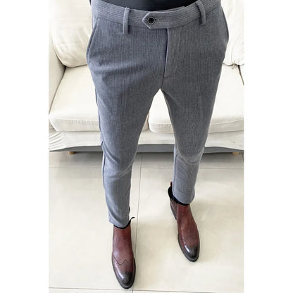 2025 Autumn Winter New Casual Woolen Suit Pants High Quality Slim Fit Dress Pants Men's Formal Business Office Social Trousers