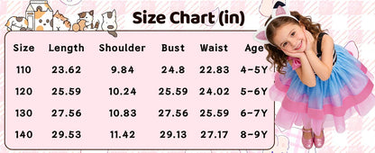 2026 Summer New Kids Girls Puffy Princess Dress Cat Striped Tutu Dress Children Birthday Party Cosplay Costume