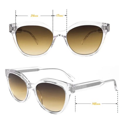 Retro Vintage Sunglasses Transparent Acetate Frame Gradient UV400 Non Polarized Unisex Fashion Sun Glasses