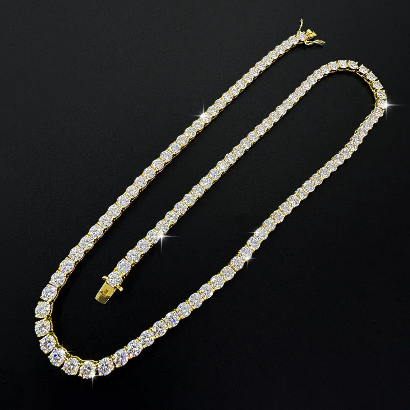 Luxury  Jewelry VVS Moissanite  Sterling Silver 925 Fashion Moissanite Tennis Chain Bracelet and Necklace For Women