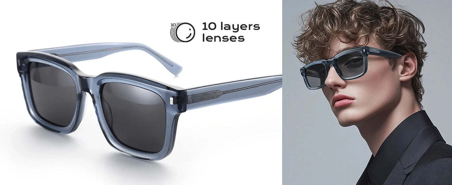 2026 Trend Square Polarized Sunglasses Handmade Acetate Sun Glasses Fashion Patchwork Shades ZS6240