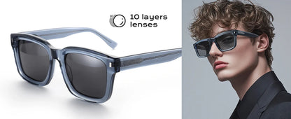 2026 Trend Square Polarized Sunglasses Handmade Acetate Sun Glasses Fashion Patchwork Shades ZS6240
