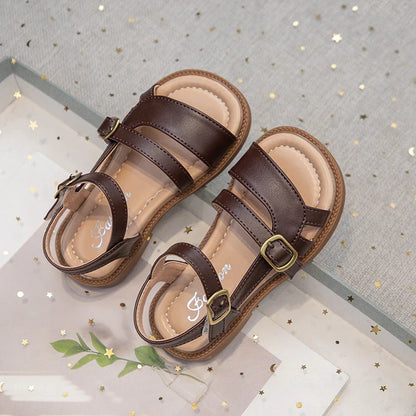 Children's Summer Sandals Hollow-out Woven Fashion Girls Beach Sandals Simple Fashion Kids Causal Flats Shoes Size 26-36