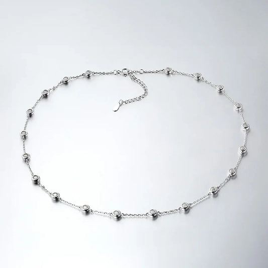 Sparkling Bubble 3mm 2cttw D Color Full Moissanite Tennis Necklace for Women S925 Silver Diamond Men Neck Chain Necklaces