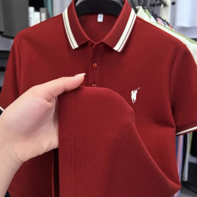 100% cotton luxury brand short sleeve polo shirt men new classic pony embroidery summer T-shirt high-end fashion casual Paul top