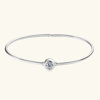 0.5CT Moissanite Bangle Bracelet 18K Gold Plated 925 Sterling Silver Classic Bangle Bezel Set Diamond Bracelet for Women Gifts