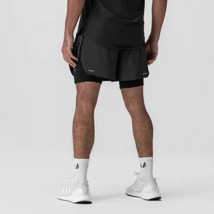 Men's Gym Shorts 2 in 1 Quick Dry Running Shorts Basketball Jogger Summer Fitness Workout Short Pants Bodybuilding Activewear