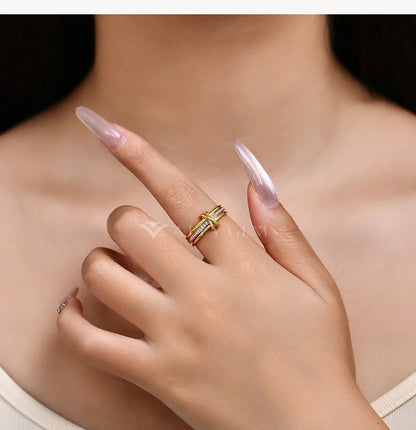 2025 New Moissanite Ring DVVS1 Diamond S925 Sterling Silver 3 Ring Connect Design Engagement Jewelry for Women Men Gift