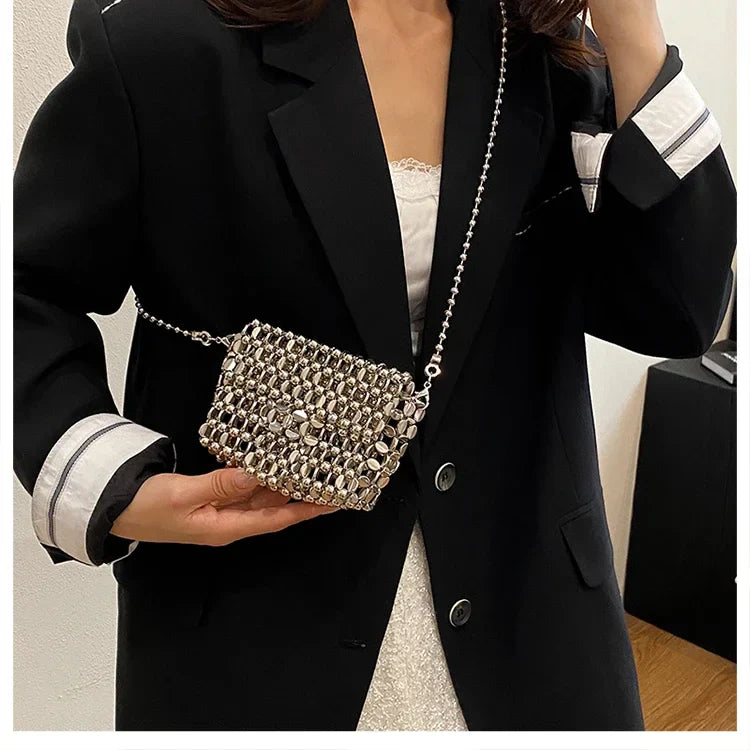 PU Sense of Luxury Solid Color Evening Bags Hollow Out Temperament 2025 Hot Sale Ladies Bags Versatile Fashion Shoulder Bags