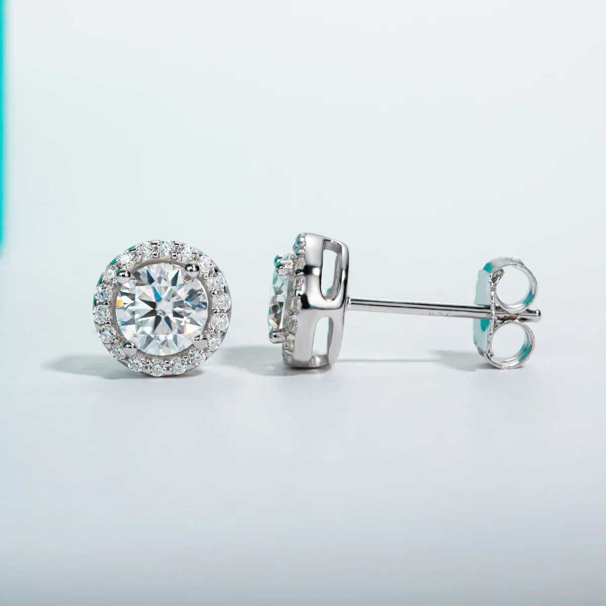 1cttw D Color Round Cut Moissanite Diamond  925 Sterling Silver Stud Earrings For Woman Jewelry Wholesale