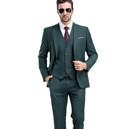 2026 New Men's Suit 3-Pieces Set (Jacket+Pants+Vest) Wedding/Party/Office Coat and Vests Trousers, Asian Sizes M-5XL 6XL.