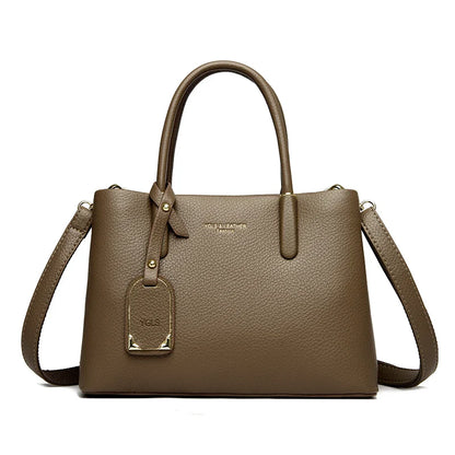 Solid Color pu leather Zipper Sweet Ladies Tote Bags on Sale 2025 High Quality Large Capacity Concise Shoulder Bags for Women