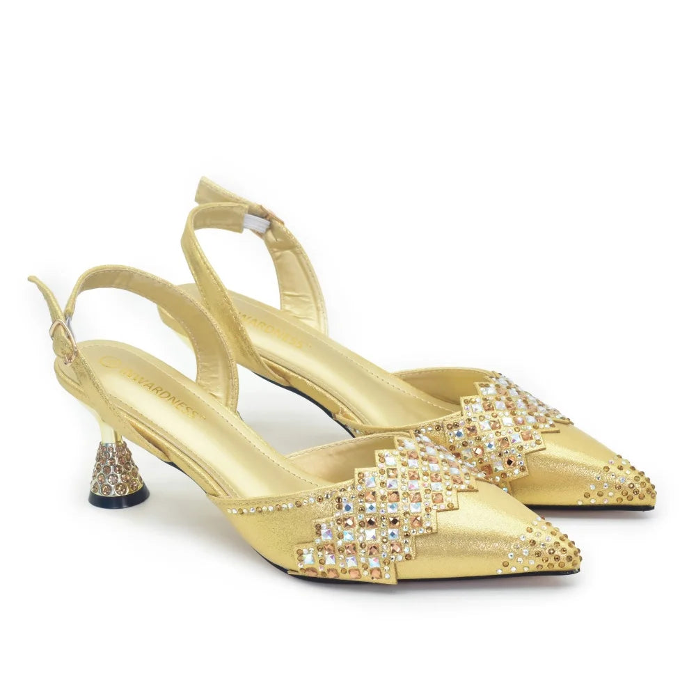 African Shoe and Bags Set for Wedding Luxury Italian Shoes and Bag Set for Women Pointed Toe Shoes Sexy Wedding Party Sandals