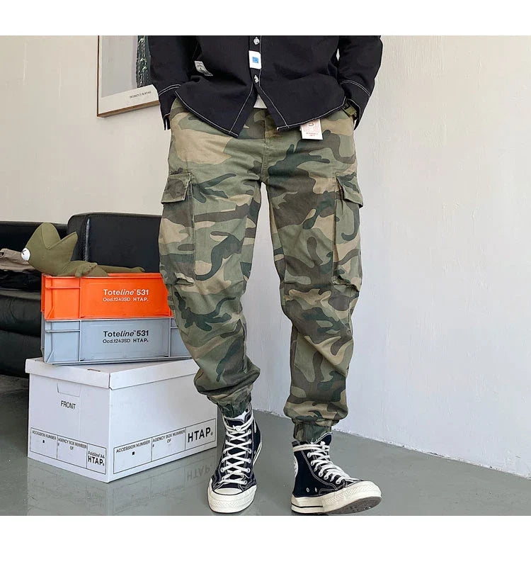 Spring Autumn Streetwear American Casual High Quality Camouflage Cargo Pants Men Clothing Harajuku Tactical Jogging Trousers