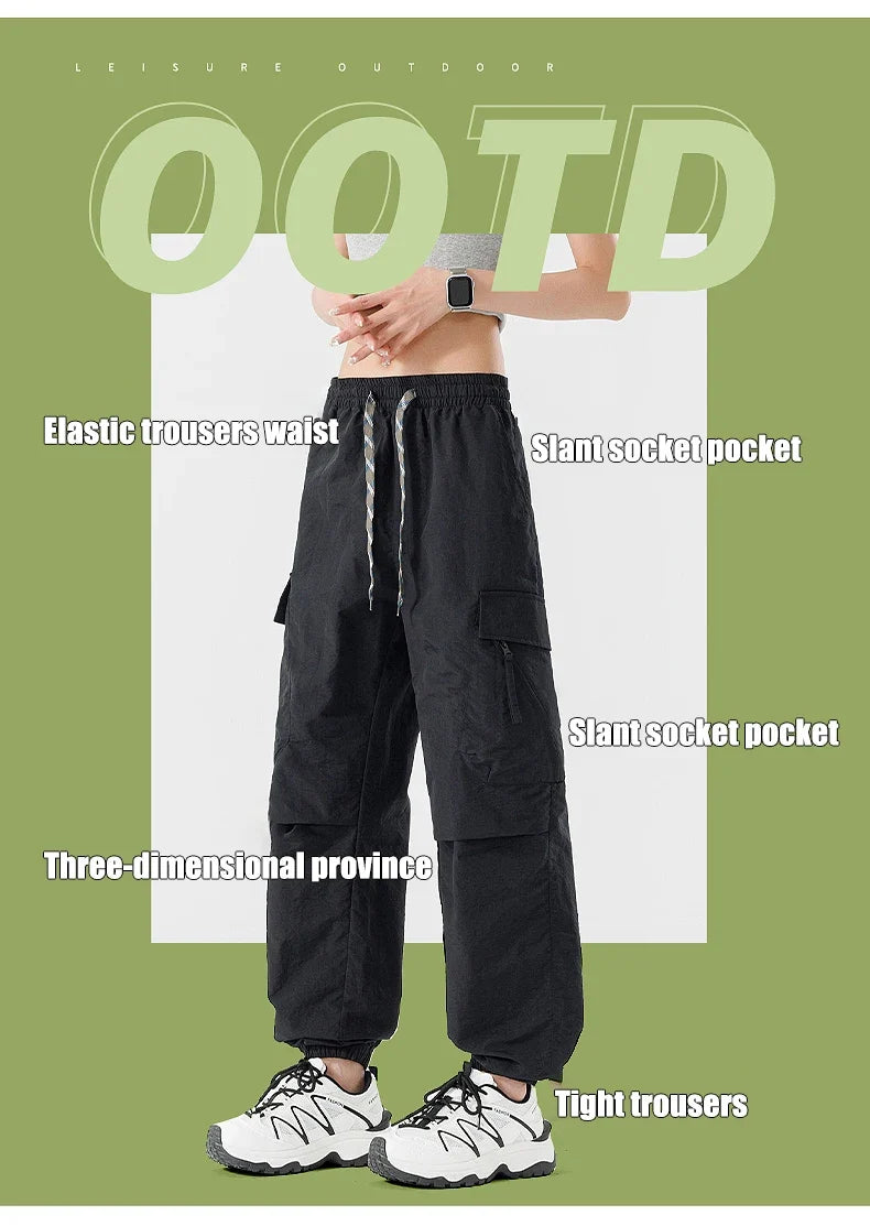 Hiking Men Pant Breathable Waterproof Trousers Elastic Waist Camping Pant Women Slant Pockets Travel Pant Outdoor Sports Pant