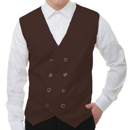 Men Vest White Solid Double Button V Neck Waistcoat For Wedding Banquet Business Party Casual Work Casual Daily Men Suit Vest