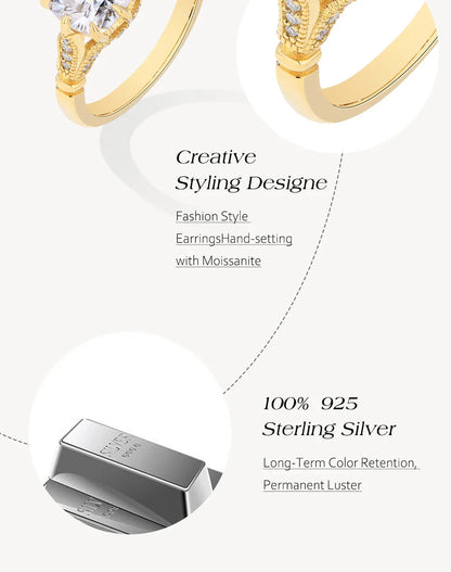 Original Design Moissanite Ring Lab Diamond Sparkling 925 Sterling Silver  for Women Engagement Fine Customized Jewelry