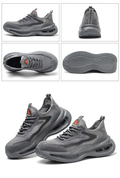 summer breathable work shoes with iron toe anti puncture security shoes work sneakers for men anti-slip Lightweight safety shoes