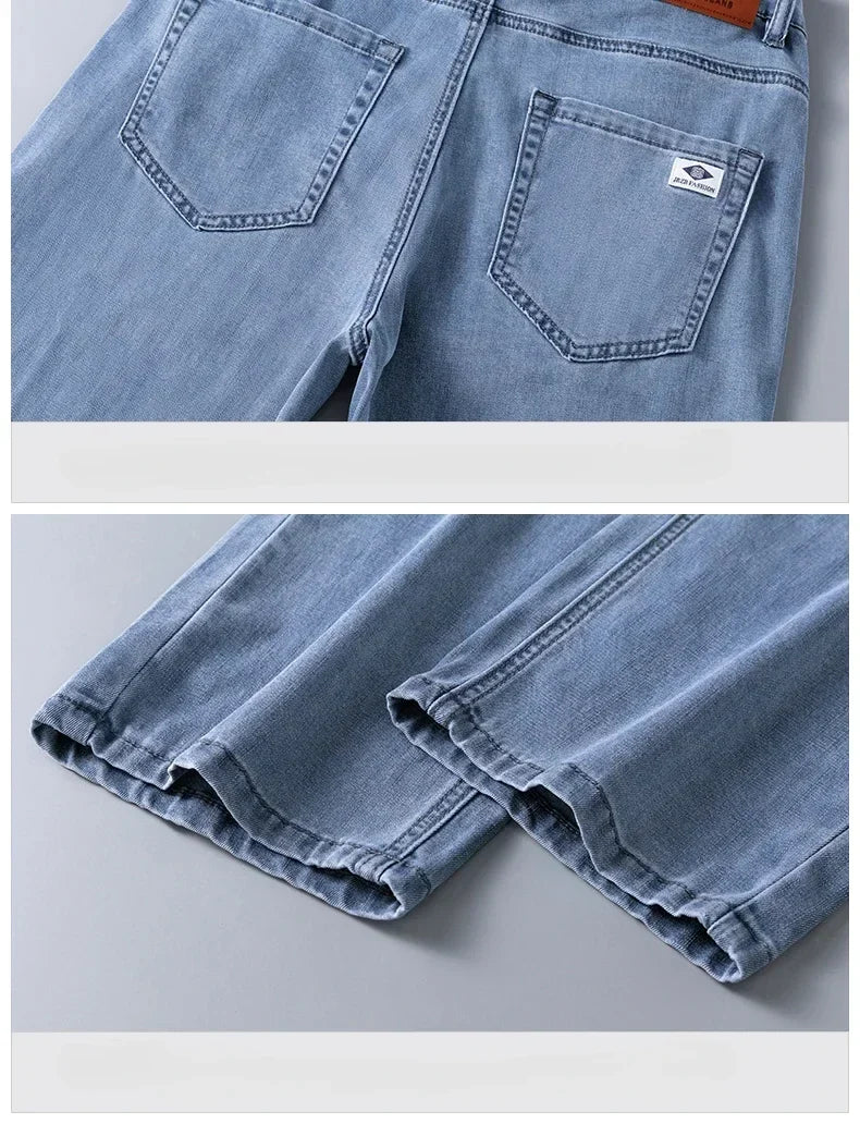 Business Jeans Men's Spring Thin Casual Straight Fashion Loose Brand Pants Comfortable Male Denim Trousers