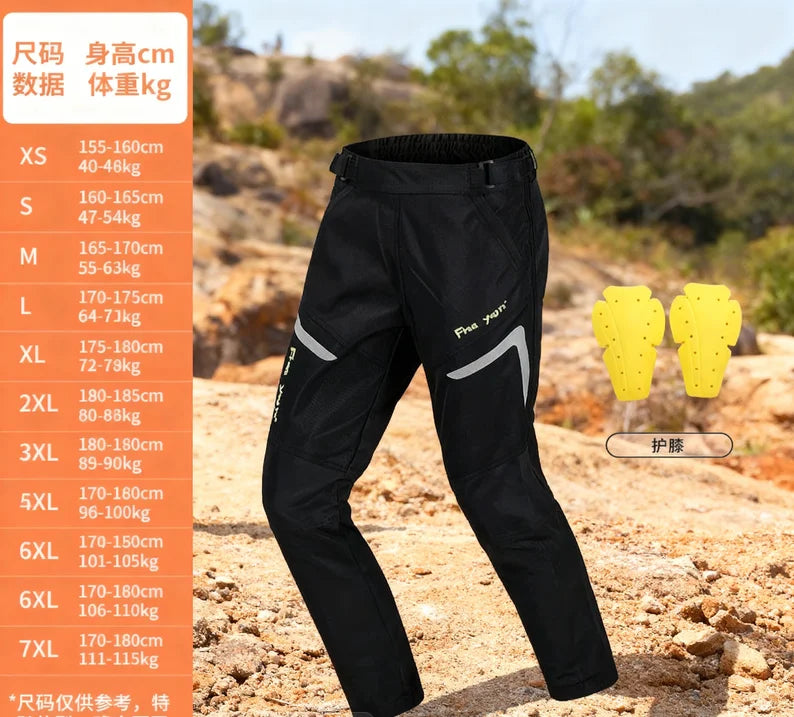 Wind-proof and warm-keeping equipment for motorcycle riding pants; fall-proof and quick-release pants in winter