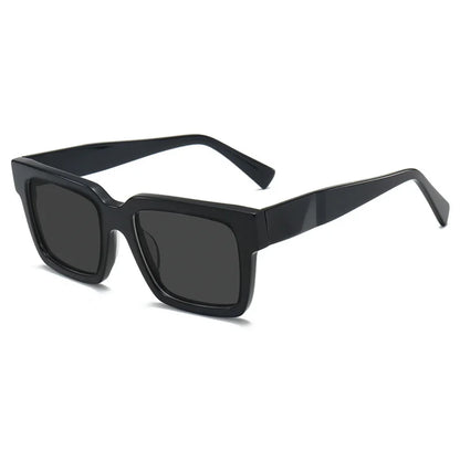 High Quality Thick Framed Acetate Fiber Myopia Sunglasses for Men and Women Luxury Square Design Driving and Fishing Sun Glasses