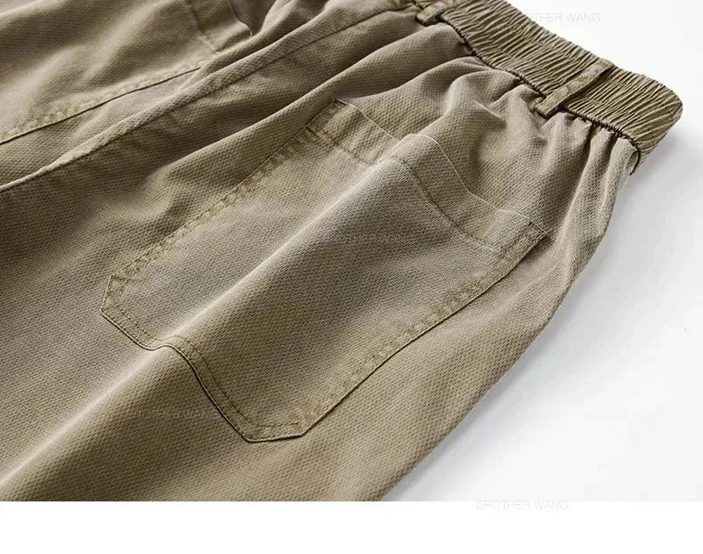 Ultra Thin Baggy Jeans Men's Summer New in Lyocell Soft Breathable Straight Trousers Elastic Waist Casual Blue Gray Wide Pants